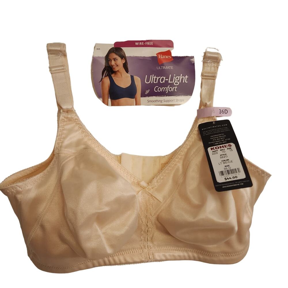 Bali Double Support Wireless Full Coverage Bra-3820, 36D, NWT